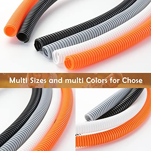 ZhiYo 20FT 3/8” Wire Loom Split Tubing Auto Wire Conduit Flexible Cover | High Temperature Heat Resistant -40F to 257F | Plastic Cover for Electrical Wires & Cables, Grey - Image 6