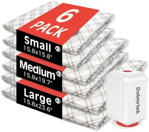 6-Pack Vacuum Seal Bags for Clothing Travel with Cordless Pump by DolmriekTravelVacuumBags