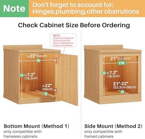 Pull Out Cabinet Organizer, Soft Close Slide Out Solid Wooden Drawers(21"W X 21"D x 6.2''H), Heavy Duty Full-extension Roll Out Shelves for Kitchen Cabinets,Pantry & Closet Organizers and Storage - Image 3