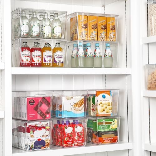 Vtopmart 8 Pack Clear Stackable Storage Bins with Lids and Handles, XLarge - Image 4