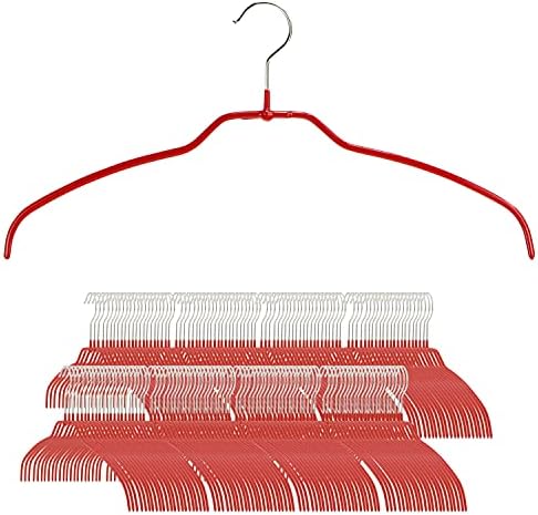 Mawa Reston Lloyd Silhouette Ultra-Thin Series, Non-Slip Space Saving Shirt Hanger, Style 42/FT, Pack of 180, Red by Mawa