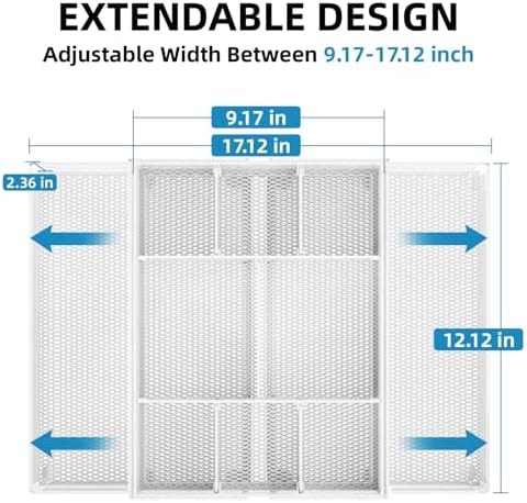 Marbrasse Expandable Desk Drawer Organizer, Mesh Drawer Organizer Tray with 10 Adjustable Compartments, Desk Organizers and Accessories for Office Supplies, Makeup & Vanity (Expandable White-2 pack) - Image 2