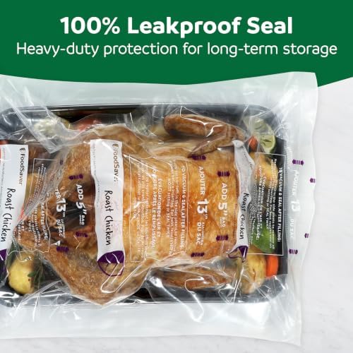FoodSaver Heavy Duty Vacuum Sealer Rolls, 2 Pack XL 11" x 16' Rolls (32 Total Feet), Expands to 14", BPA-Free Bags for Storage, Sous Vide, Meal Prep - Image 4