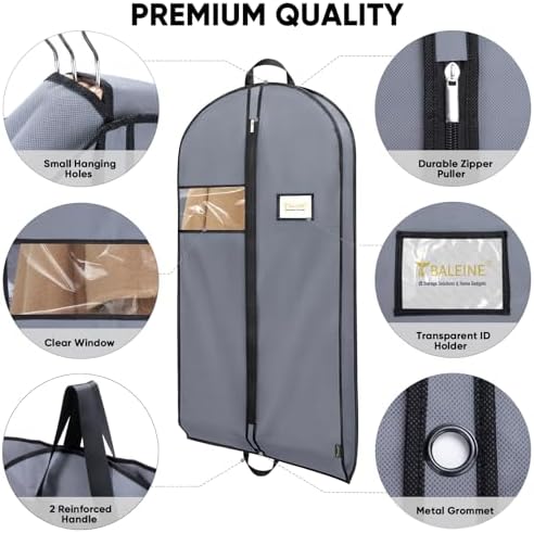 BALEINE 1PK Garment Bags for Hanging Clothes, 43" Suit Bag for Travel - Image 5
