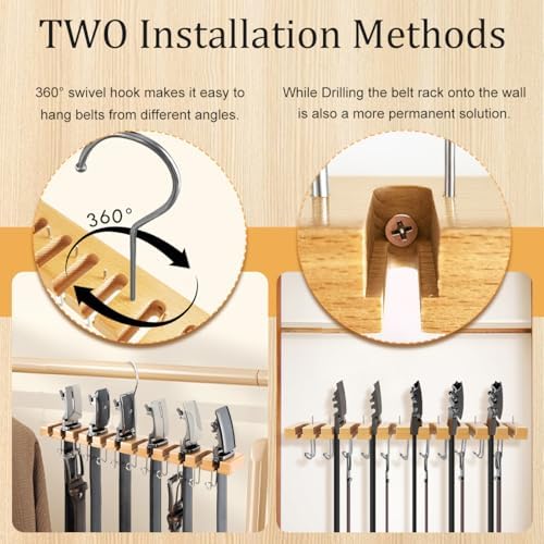 Belt Hanger for Closet, Also Works as Wall Mount Belt Organizer - Image 3