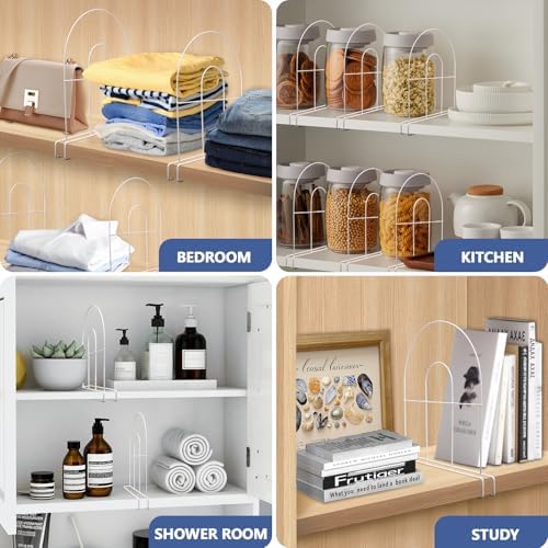 12-Pack 12" Tall Metal Shelf Dividers for Wood Closet Shelves - Image 6