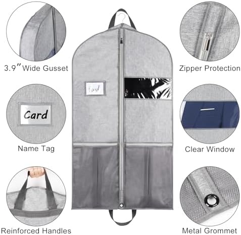 Zilink Garment Bags for Travel Suit Bags for Hanging Clothes 43 in, 2 Pack - Image 3