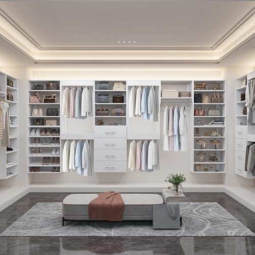 19.5" Wide 4 Drawer Tower Modular Closet System, Closet Storage Organizer with 4 Drawers, White - Image 5