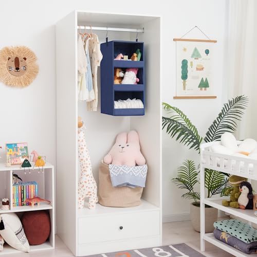 GRANNY SAYS 3-Shelf Hanging Closet Organizer, Foldable Storage, Navy - Image 6