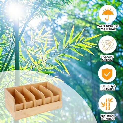 GTI Belt Organizer, 5 Compartments Belt Organizer for Closet and Drawer, Bamboo Display Case for Tie and Belt, Belt Storage Organizer for Men Women (Wooden) - Image 2