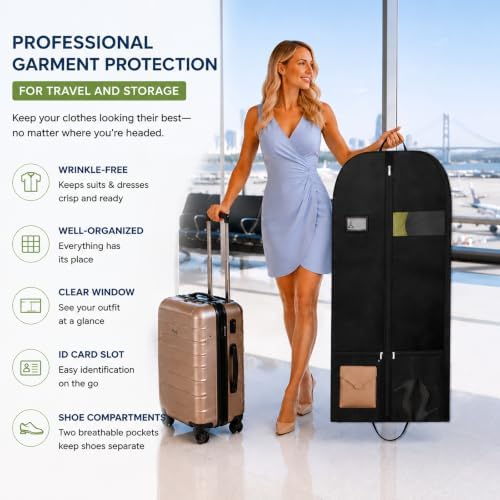 54in Wedding Suit Garment Bag & Garment Bag for Groom Suit with Shoe Pocket - Image 5