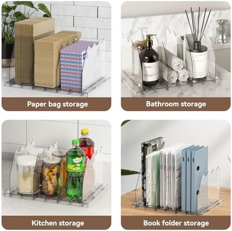 SOYO Adjustable Shelf Dividers for Closet, Purse Organizers for Bag, Clear - Image 7