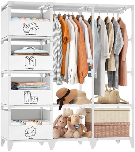 Portable Closet, Easy Assembly, Large Capacity Wardrobe Closet by Jofuler-USDirect
