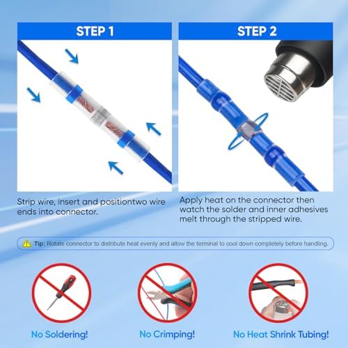 TICONN 400 Pcs Solder Seal Wire Connectors, Heat Shrink Butt Splice - Image 6