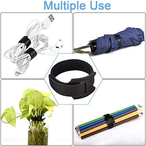 Nettbe Reusable Cable Ties, 126 PCS 8 Inches Adjustable Cord Straps Wire Organizer Cord Wrap and Hook Loop Cable Management - Image 7