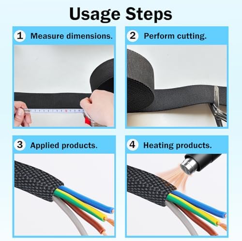 Heat Shrink Wire Loom, 20FT-3/4 Inch 2:1 Nylon Fabric Tubing - Image 4