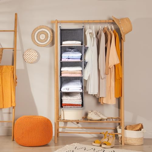 BOOMIBOO Hanging Closet Organize and Shelves,5-Hanging Shelf（Light Grey） - Image 2