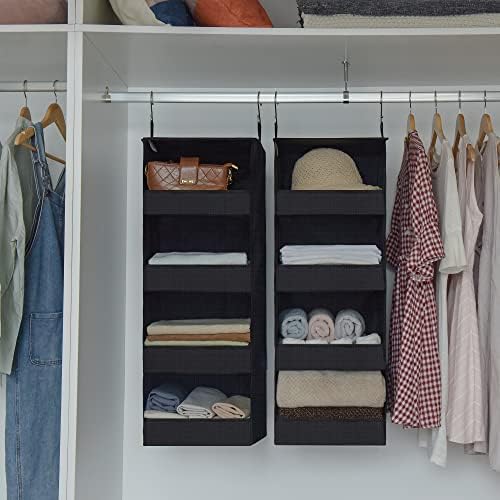 GRANNY SAYS 4-Shelf Hanging Closet Organizer, Foldable Storage, Black - Image 2