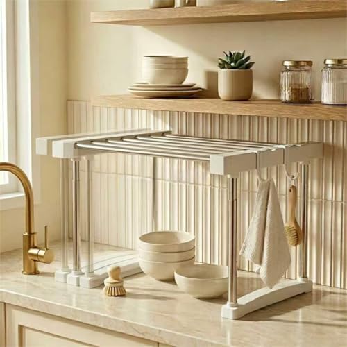 BLULEE Expandable Under Sink Organizer, No-Drill Adjustable Shelf by BLULEE