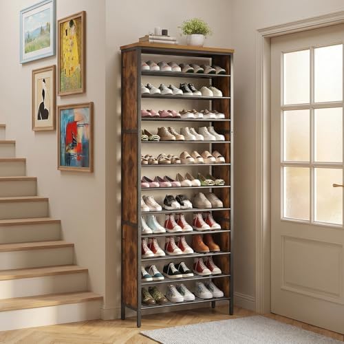 YATINEY 12-Tier Tall Shoe Rack, Large Shoe Storage Organizer for Closet - Image 2