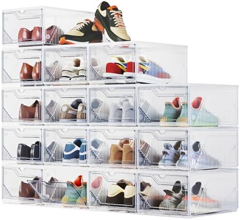 BROVIEW XX-Large Shoe Sneaker Storage Boxes for Size 14, 16 Pack Shoe Boxes by BROVIEW-EnjoytheArtofLife
