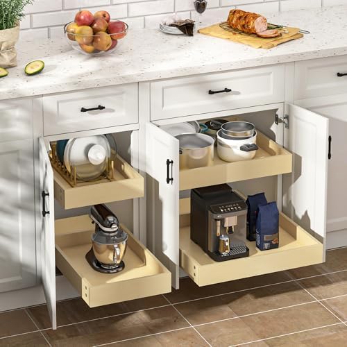 WelFurGeer Soft Close Pull Out Cabinet Organizer, 17" W x 22" D Pull Out Drawers for Cabinets, Space-Saving Cabinet Organizer with Easy Installation, Durable Pullout Drawers for Home & Kitchen - Image 2