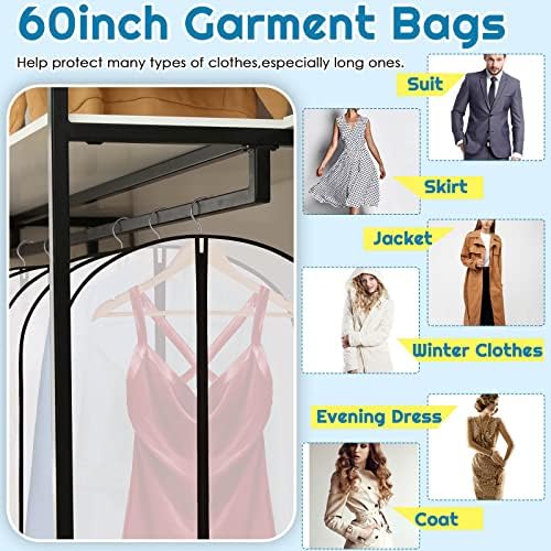 Amylove 40 Pcs 60" Garment Bags Bulk for Dresses Gowns Storage - Image 4