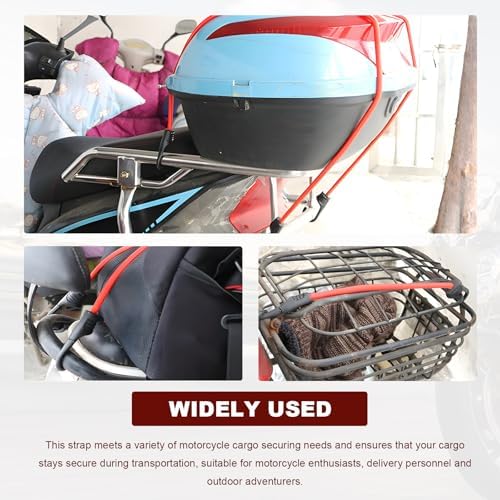 2 PCS 24 Inch Bungee Cords with Hooks, Heavy Duty Bungee Straps Elastic Cargo Tie Down Rope, Multi-Purpose Cord Sturdy Fastening Belt for Bicycle Outdoor Tent Luggage Rack (Red) - Image 6