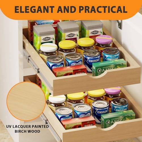 Pull Out Drawers for Cabinet Wood 15" W x 22" D Slide Out Organizer - Image 4