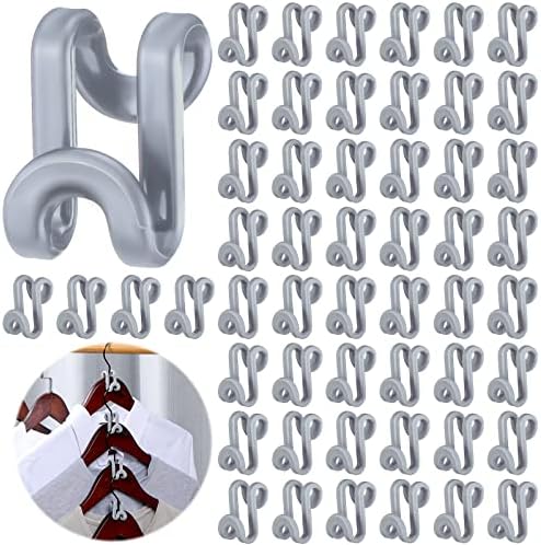 Unittype 100 Pcs Unitype Hanger Connector Hooks, Space Saving Clips, Gray by Unittype