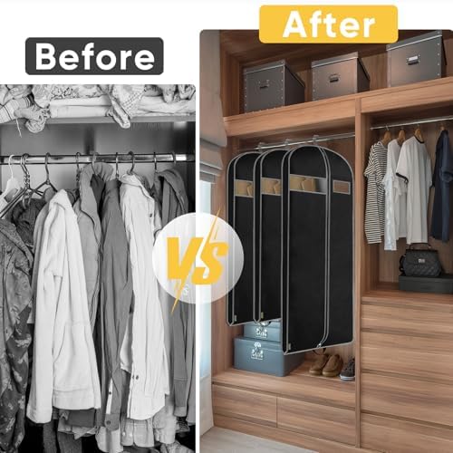 BALEINE 2PK Garment Bags for Hanging Clothes, 43" Suit Bag for Travel - Image 3