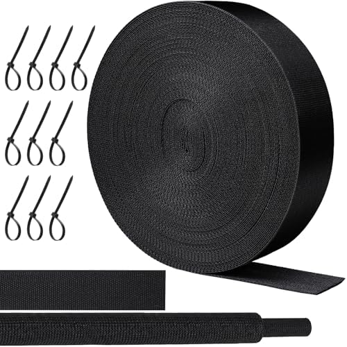 Oleitodh 66 ft 1/2 in 2:1 Heat Shrink Braided Sleeving, Black by Oleitodh