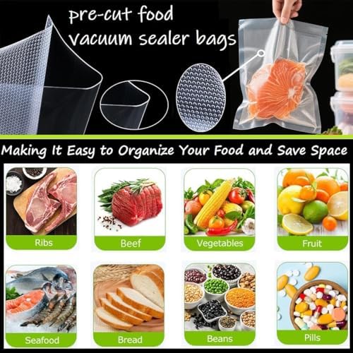 Vacuum Sealer Bags for Food - 100 Pack Precut Mixed Sizes (11"x16"+8"x12") | Commercial Grade BPA-Free | 6X Longer Freshness | Fits All Clamp Machines | For Food Storage, Meal Prep & Sous Vide - Image 4