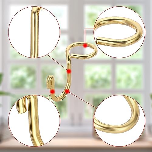 Sumnacon Cascading Hanger Hooks for Velvet Wooden Hangers, 30Pcs Gold - Image 3