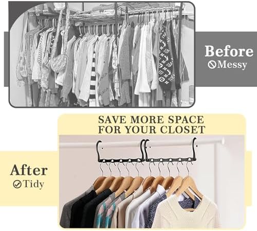 Magic Hangers Space Saving 30 Pack, Multifunction Closet Clothes Hanger Organizer and Storage, 5 Holes Closet Space Savers Hanger Stacker for Small Space Organization Apartment Dorm - Image 2