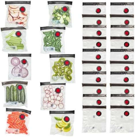 ZWILLING Fresh & Save 30-Piece Small Vacuum Sealer Bags, 1/2 Gallon Reusable Snack Bags, Meal Prep by Zwilling