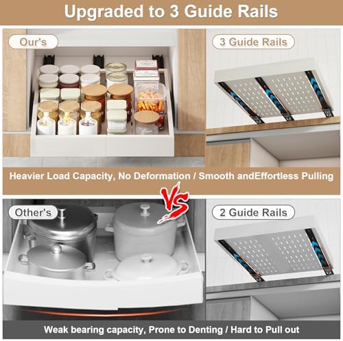 Fokyfok Pull out Cabinet Organizer,18"-25"W,10"-13"D,Expandable,Adhesive - Image 6