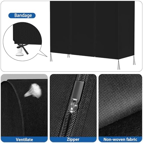 Zilink Garment Rack Cover Large Garment Bags Protector 72 in, Black - Image 3