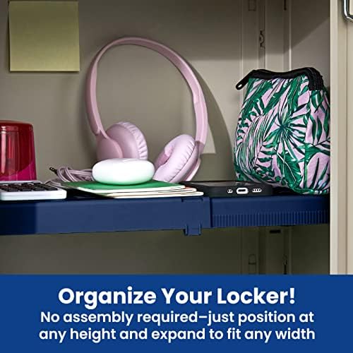 LockerMate Adjust-A-Shelf Locker Shelf, School Organizer, Blue - Image 4