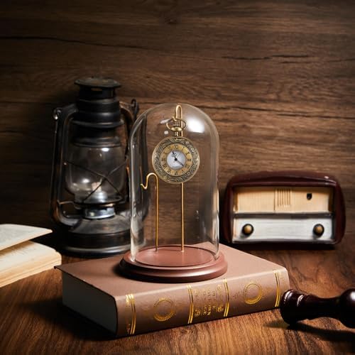 Beeveer 1pc 4x7 Pocket Watch Display Case 2 Hook Walnut Gold - Image 4