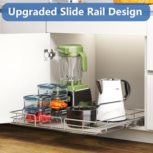 Pull Out Cabinet Organizer, Slide Out Shelves 31.5" W x 21.5" D, Heavy Duty Kitchen Cabinet Organizers - Image 5