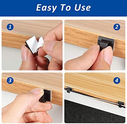 150 PCS Adhesive Cable Wire Clips Black, Outdoor Cable Management Wire Organizer Cord Holder for Under Desk, Car, Wall, TV PC Ethernet Cable (White) - Image 5