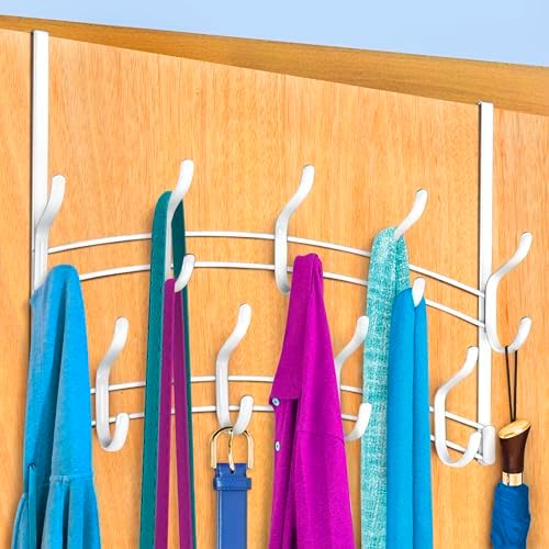 LYNK Professional® Home™ Over the Door Hooks - 18 Hook – Over the Door Coat Rack - Over the Door Hanger - Hanging Towels or Clothes - Bathroom, Bedroom, Laundry Room - Lifetime Ltd. Warranty, White by LynkInc