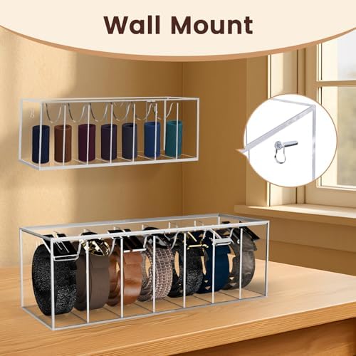 Acrylic Belt Organizer 7-Compartment Clear Case with Separated Cover - Image 5