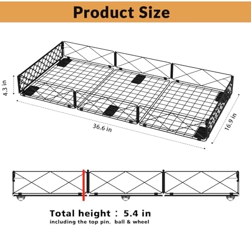NADAMOO Low Profile Under Bed Storage with Wheels, 5.4" Ultra-Thin, 2 Pack - Image 6