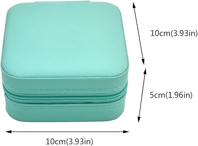 TRODANCE Mini Jewelry Travel Case, Small Portable Jewellry Organizer Box Portable Display Storage Box for Rings Earrings Necklaces, Gifts for Girl, Women, Wedding, Birthday, Mom, Mother's Day (Blue)