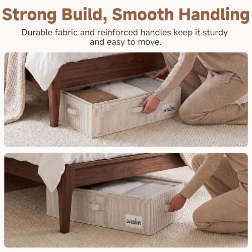 StorageWorks 5 Inch Low Profile Under Bed Storage Containers with Clear Lid - Image 4