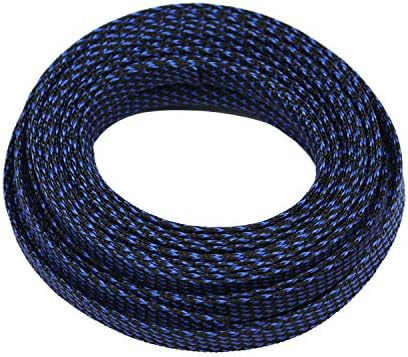 30ft PET Expandable Sleeving Wire Cable Sleeve (1/3", Blue&Black) - Image 4