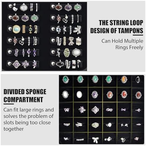 Large Capacity Ring Organizer Case for 90+ Rings & Jewelry Display - Image 3