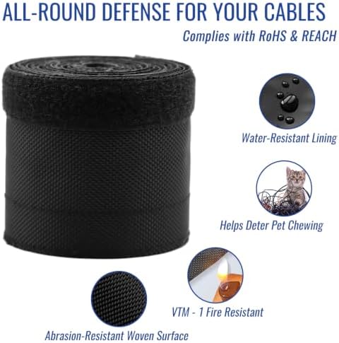 1/2" - 6.6Ft Hook and Loop Cable Sleeve, Wire Protector for Pets - Image 3